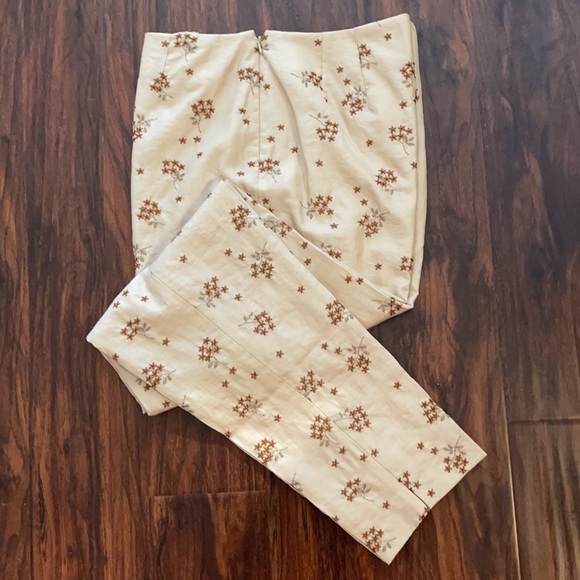 Dana Buchman S 12 Women’s Cream Embroidered Pants - Picture 1 of 12